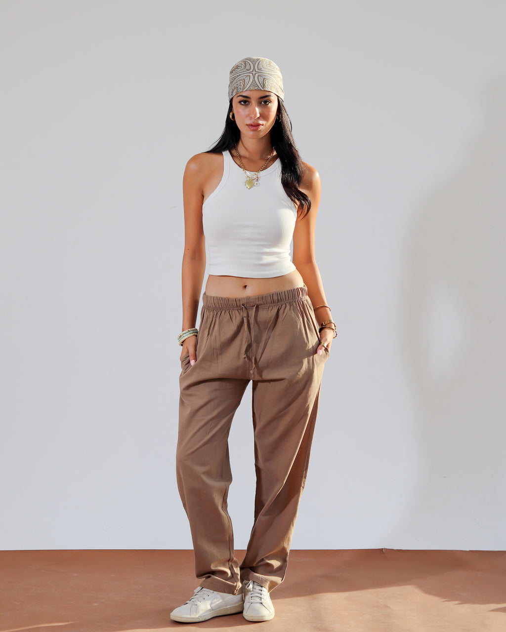 Linen Pant - Brown