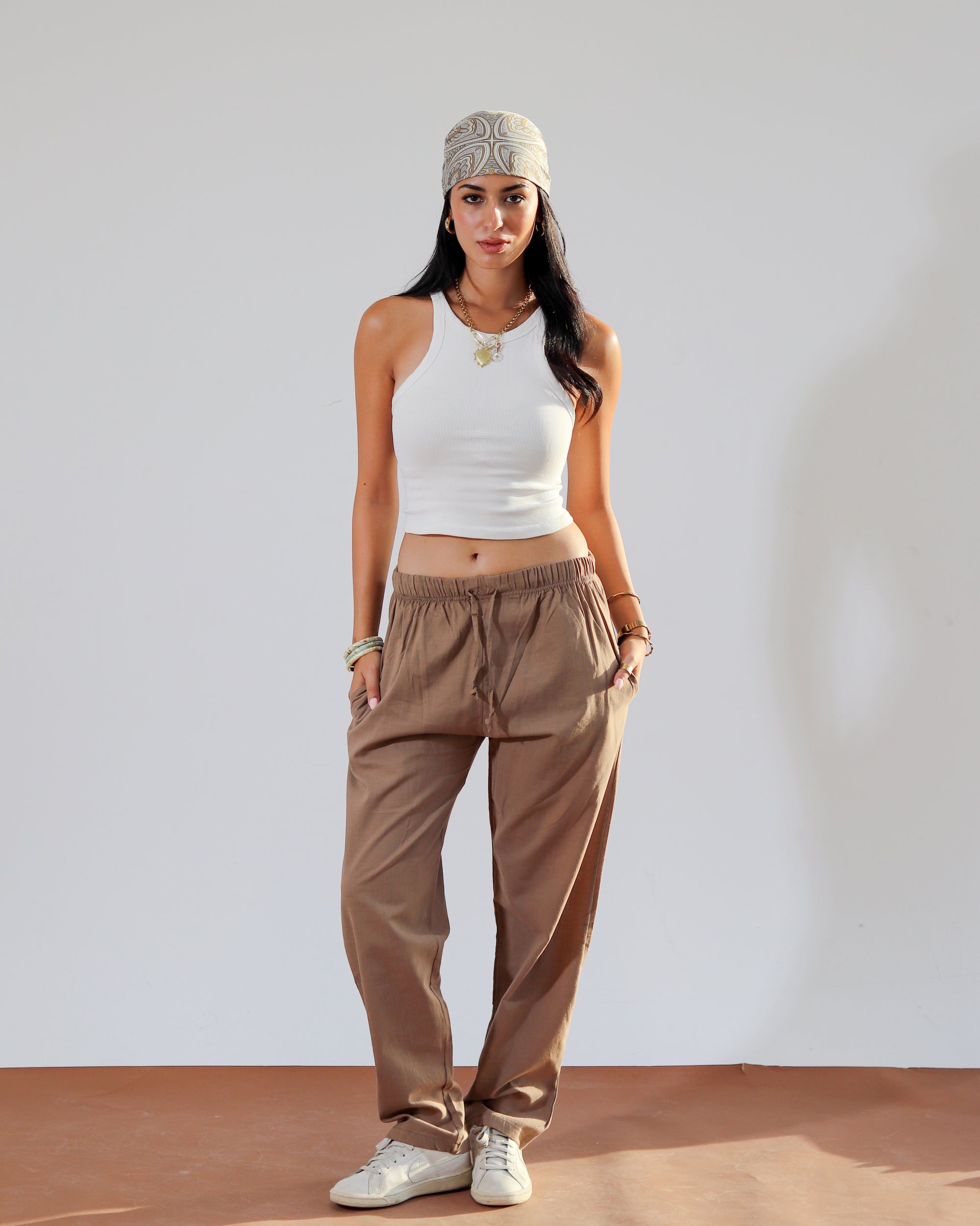 Linen Pant - Brown