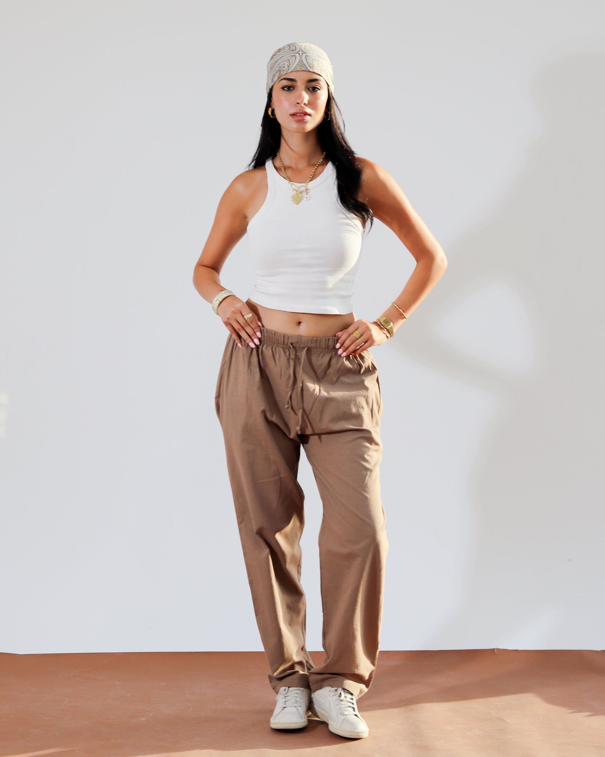 Linen Pant - Brown